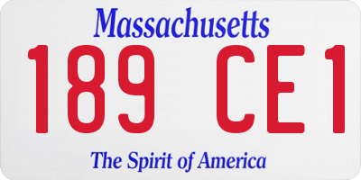 MA license plate 189CE1