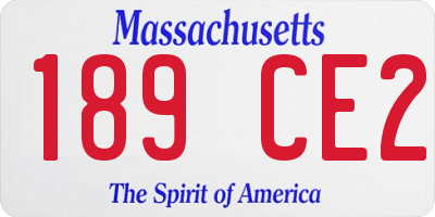 MA license plate 189CE2