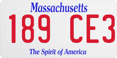 MA license plate 189CE3