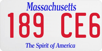 MA license plate 189CE6