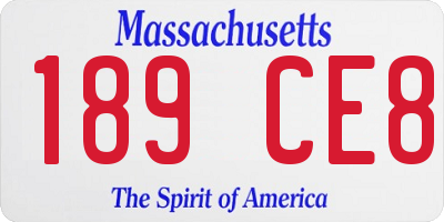 MA license plate 189CE8