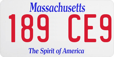 MA license plate 189CE9