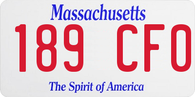MA license plate 189CF0