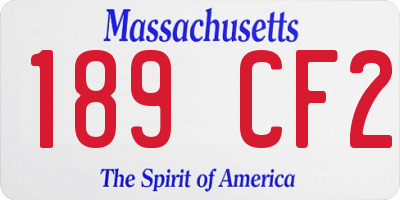 MA license plate 189CF2