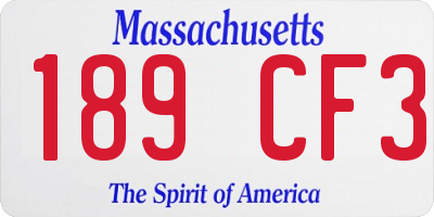 MA license plate 189CF3