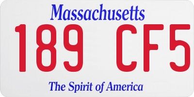 MA license plate 189CF5