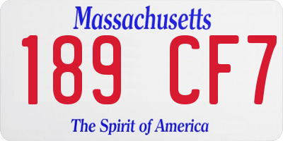 MA license plate 189CF7
