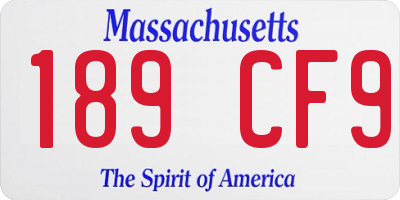 MA license plate 189CF9