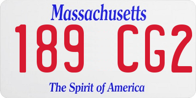 MA license plate 189CG2