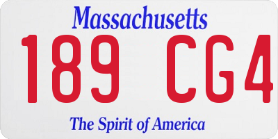 MA license plate 189CG4