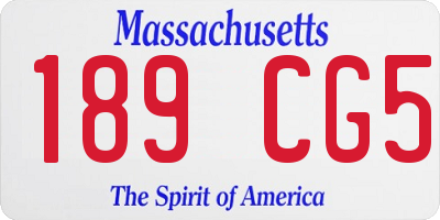 MA license plate 189CG5