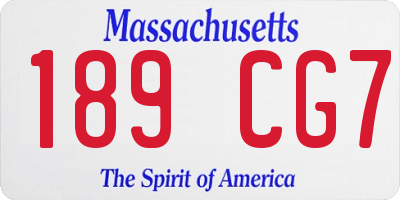 MA license plate 189CG7