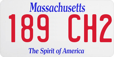 MA license plate 189CH2