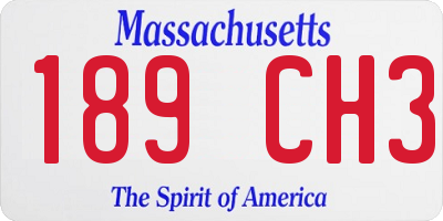 MA license plate 189CH3