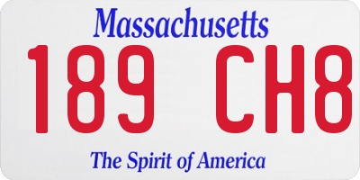 MA license plate 189CH8