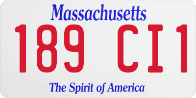 MA license plate 189CI1