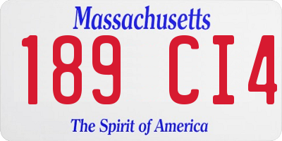 MA license plate 189CI4
