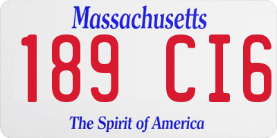 MA license plate 189CI6
