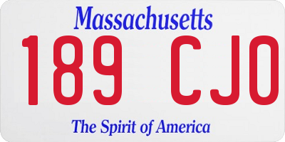 MA license plate 189CJ0