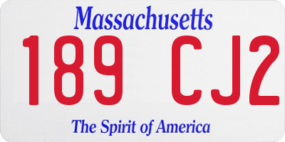 MA license plate 189CJ2
