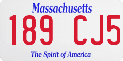 MA license plate 189CJ5