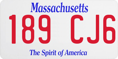 MA license plate 189CJ6