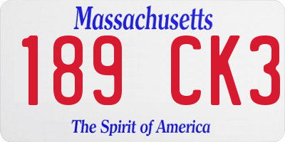 MA license plate 189CK3