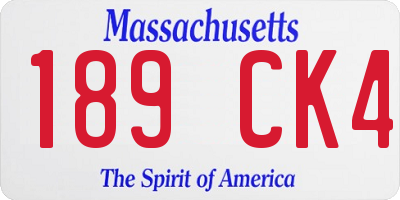 MA license plate 189CK4