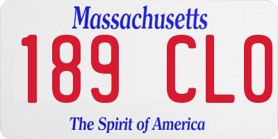 MA license plate 189CL0