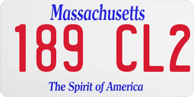MA license plate 189CL2