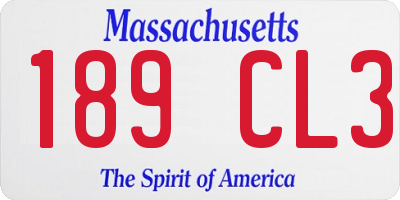 MA license plate 189CL3