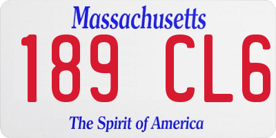 MA license plate 189CL6