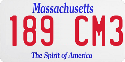 MA license plate 189CM3