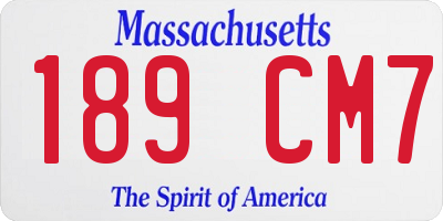 MA license plate 189CM7