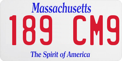 MA license plate 189CM9