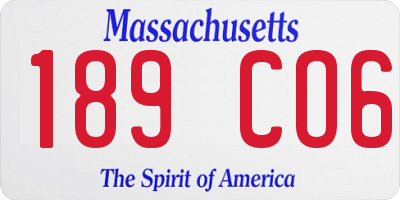 MA license plate 189CO6