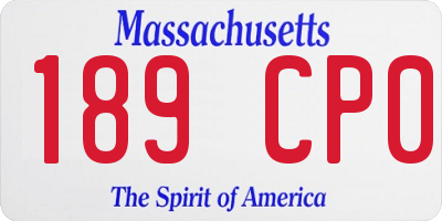 MA license plate 189CP0