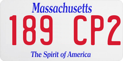 MA license plate 189CP2