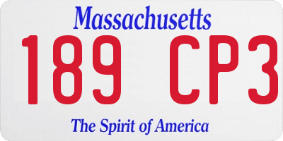 MA license plate 189CP3