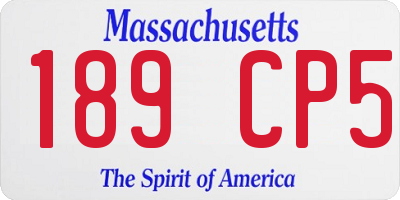 MA license plate 189CP5