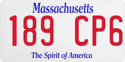 MA license plate 189CP6