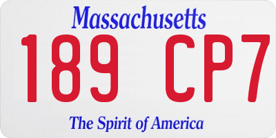 MA license plate 189CP7