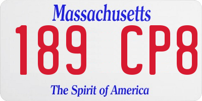 MA license plate 189CP8
