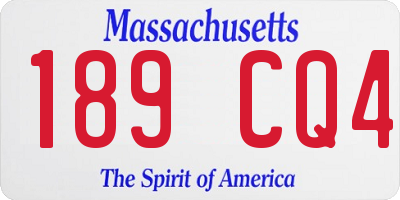 MA license plate 189CQ4