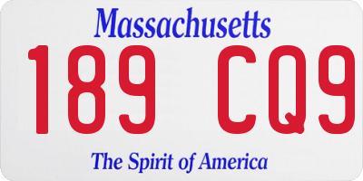 MA license plate 189CQ9