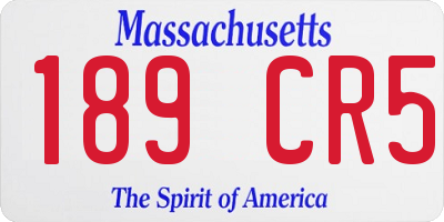 MA license plate 189CR5