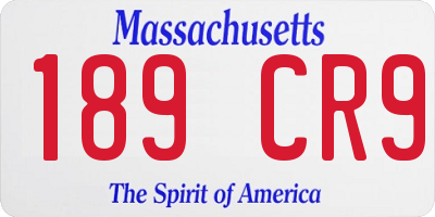MA license plate 189CR9