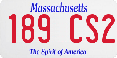 MA license plate 189CS2