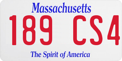 MA license plate 189CS4