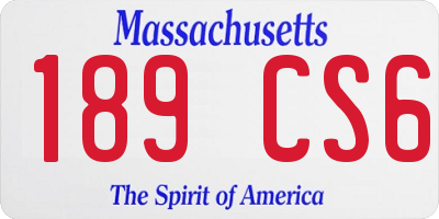 MA license plate 189CS6